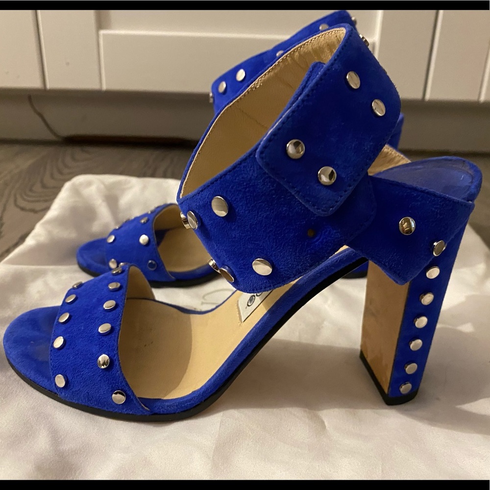 Jimmy Choo Veto 100 Cobalt Blue Suede Sandal 6.5